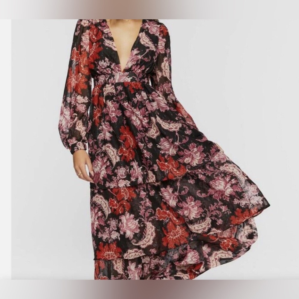 Floral V-Neck Maxi Dress